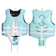 QHFBli Kids Swim Vest - Toddlers Swimming Buoyancy Floation Swimwear for Learn to Swim Light Blue 7-12years